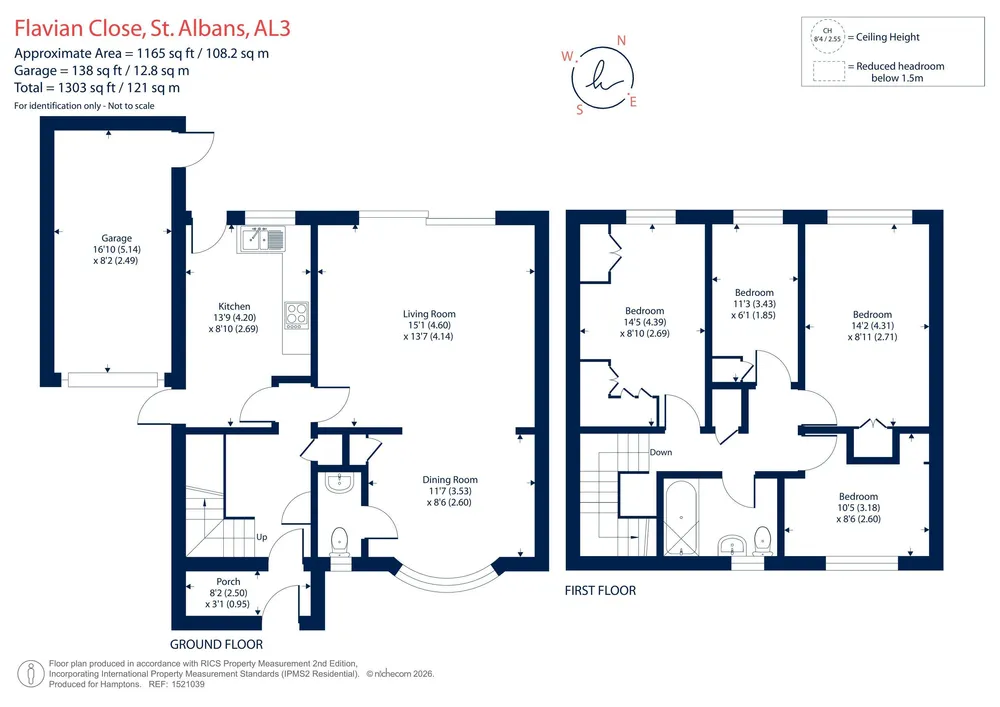 Floorplan for Flavian Close, St. Albans, AL3