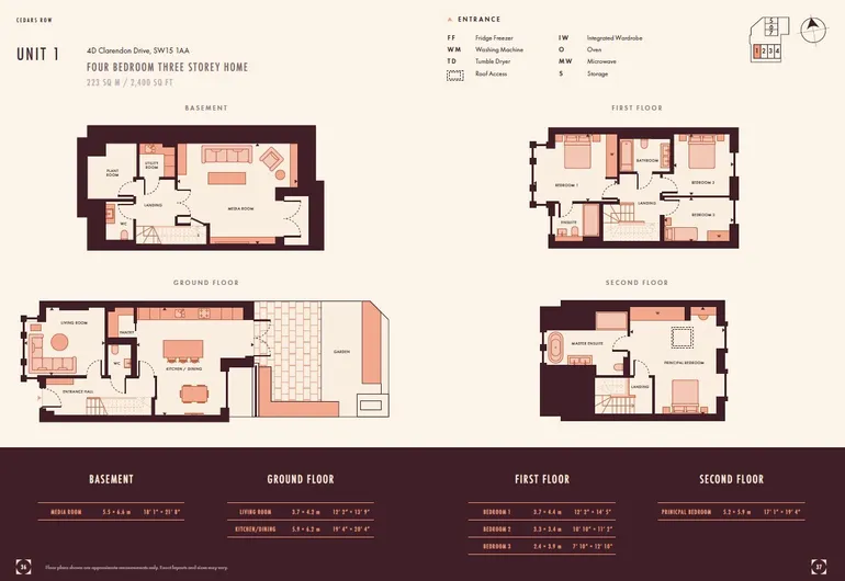 Floorplan 1 for Cedars Row, Clarendon Drive, London, SW15