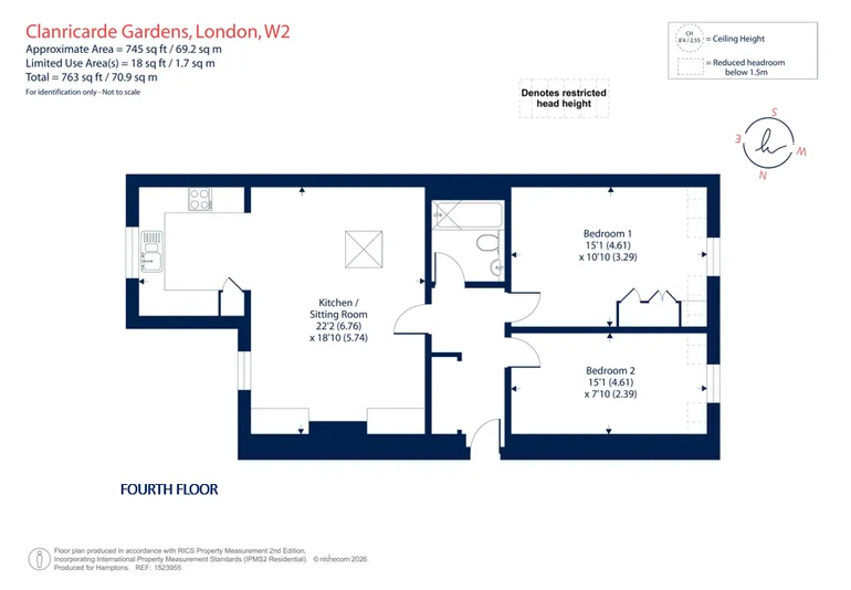 Floorplan 1 for Clanricarde Gardens, London, W2