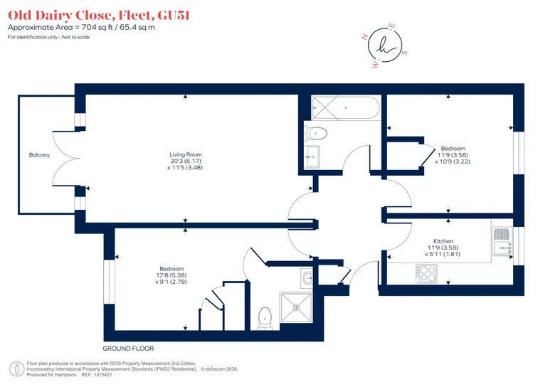 Floorplan 1 for Old Dairy Close, Fleet, GU51