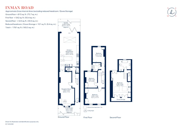 Floorplan 1 for Inman Road, London, SW18