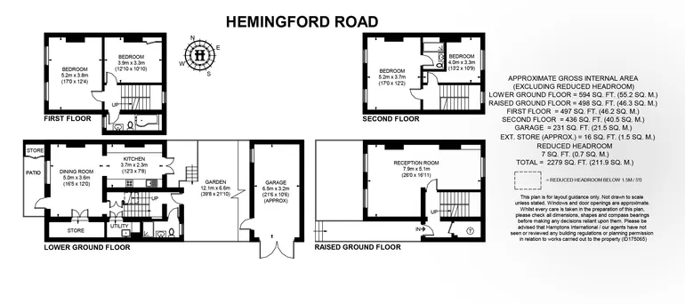 Floorplan 1 for Hemingford Road, London, N1