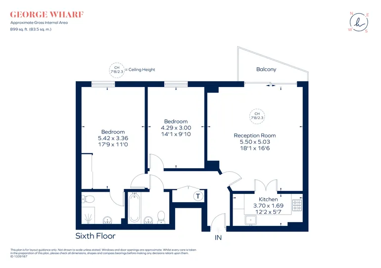 Floorplan 1 for St. George Wharf London SW8