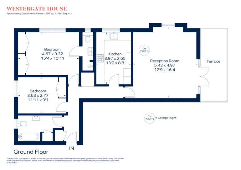 Floorplan 1 for Westergate House Portsmouth Road KT1