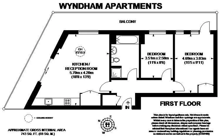 Floorplan 1 for Wyndham Apartments, SE10