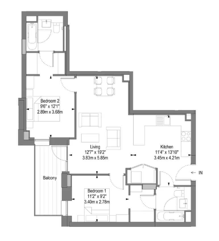 Floorplan 1 for Barking Wharf Square Barking IG11