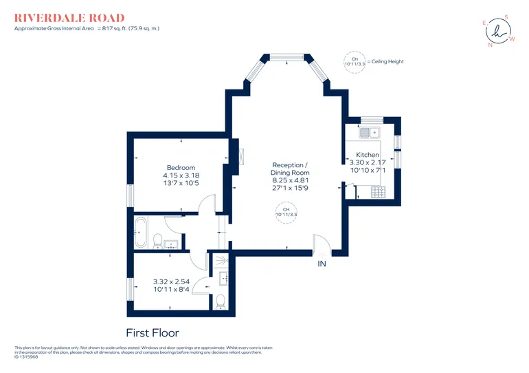 Floorplan 1 for Riverdale Road London TW1