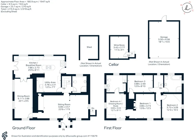Floorplan 1 for Bourne Lane, Plaxtol, Sevenoaks, TN15