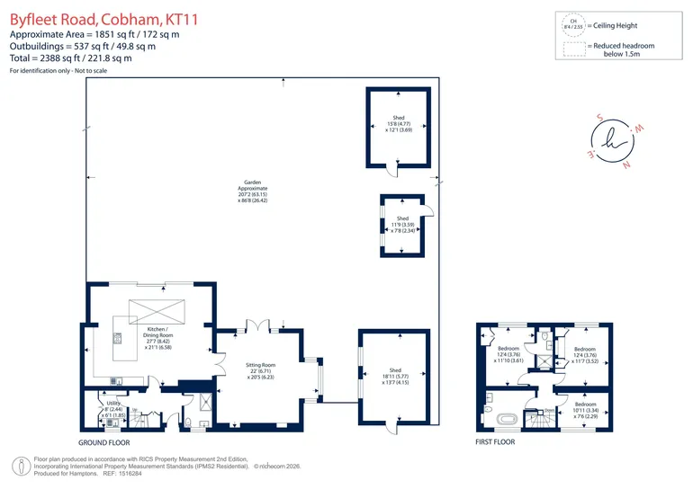 Floorplan 1 for Byfleet Road, Cobham, KT11