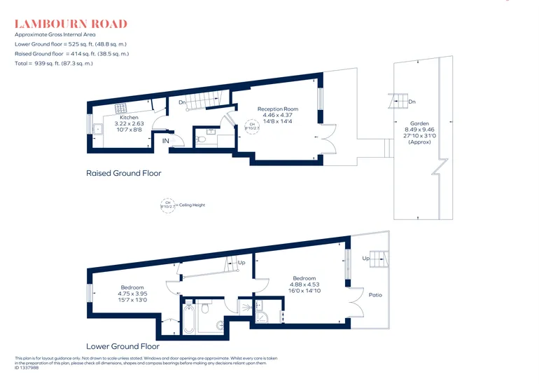 Floorplan 1 for Lambourn Road, London, SW4