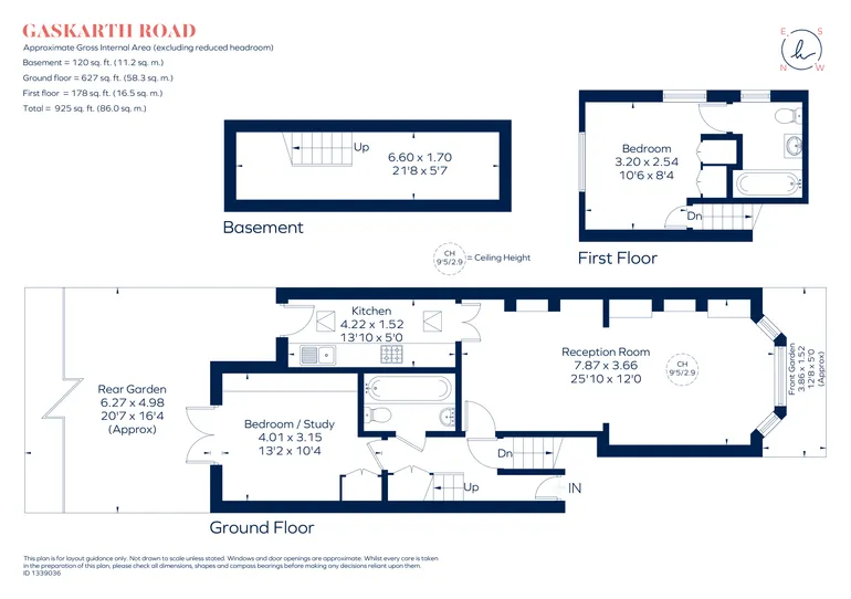 Floorplan 1 for Gaskarth Road, London, SW12