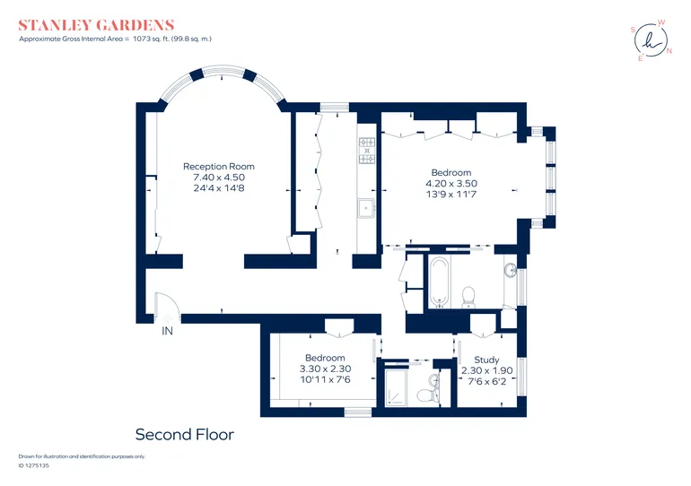 Floorplan 1 for Stanley Gardens, London, W11