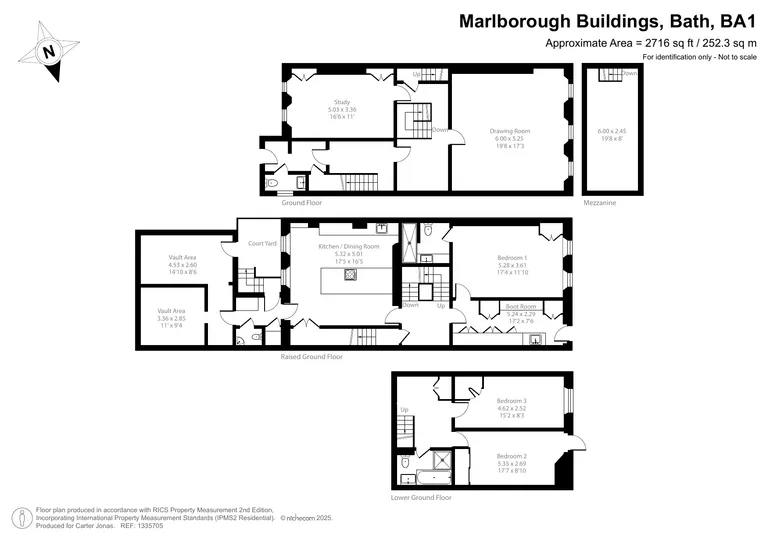 Floorplan 1 for Marlborough Buildings Bath BA1