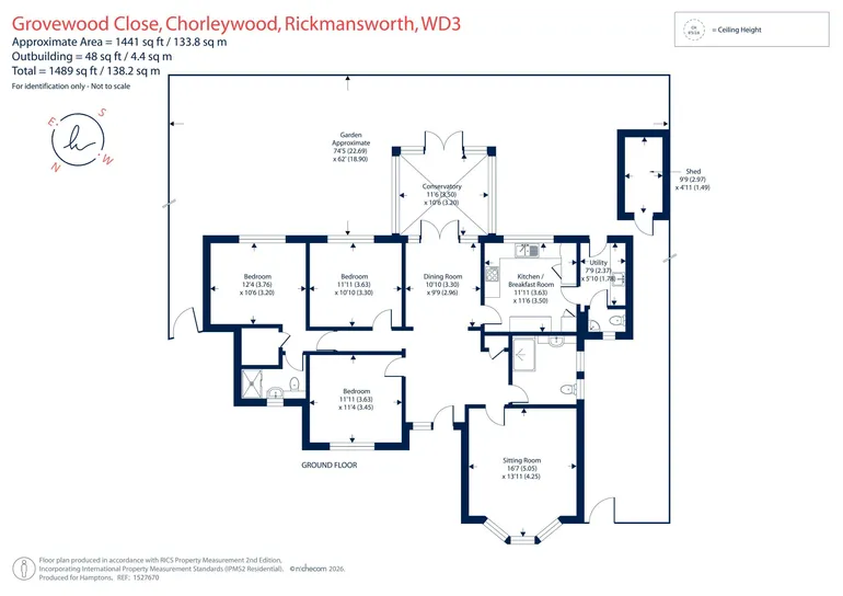 Floorplan 1 for Grovewood Close, Chorleywood, WD3