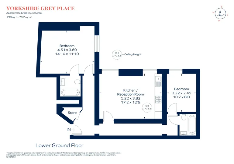 Floorplan 1 for Yorkshire Grey Place Hampstead NW3
