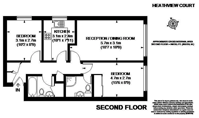 Floorplan 1 for Parkside, SW19