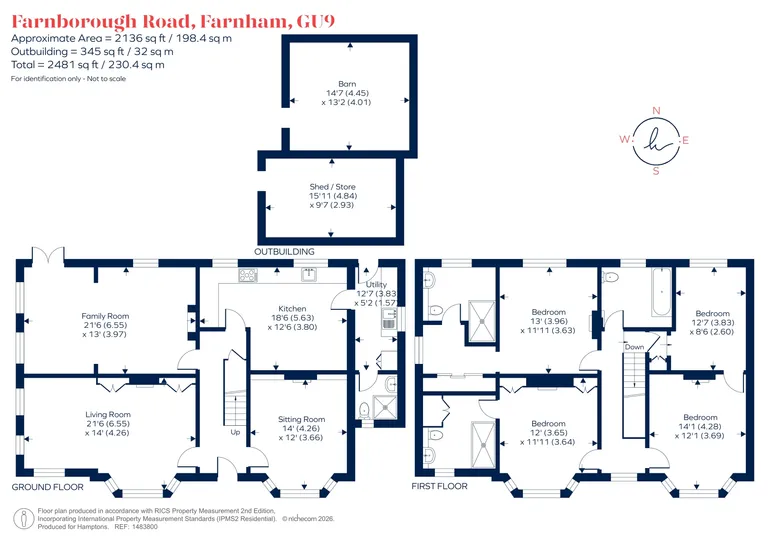 Floorplan 1 for 88 Farnborough Road Farnham GU9