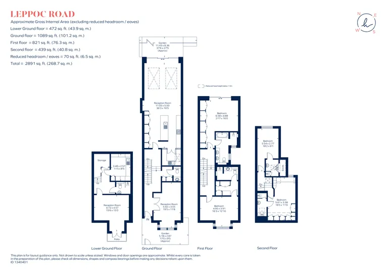 Floorplan 1 for Leppoc Road, London, SW4