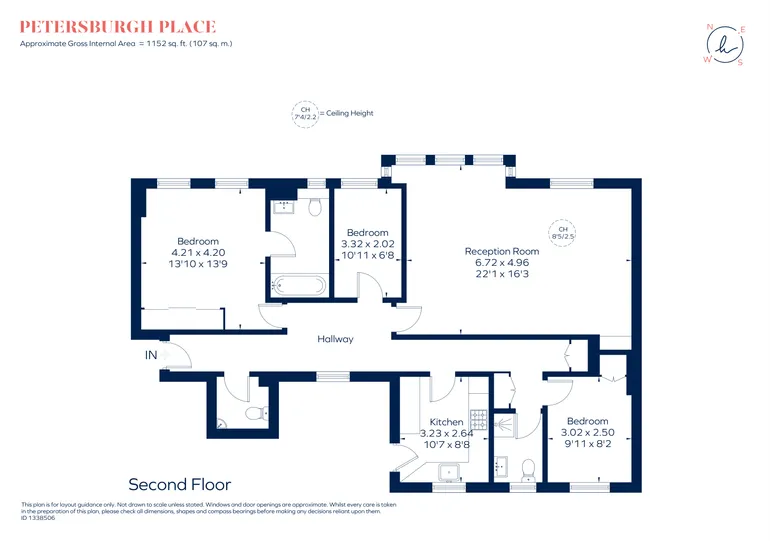 Floorplan 1 for 13-15 St. Petersburgh Place, London, W2