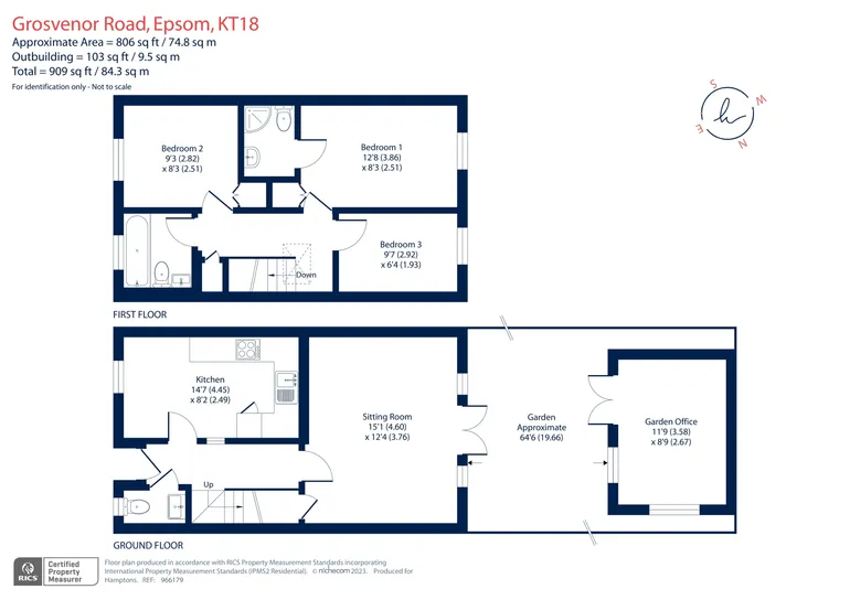 Floorplan 1 for Grosvenor Road, Epsom KT18