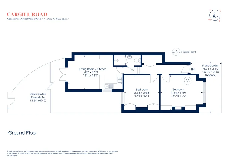 Floorplan 1 for Cargill Road, London, SW18
