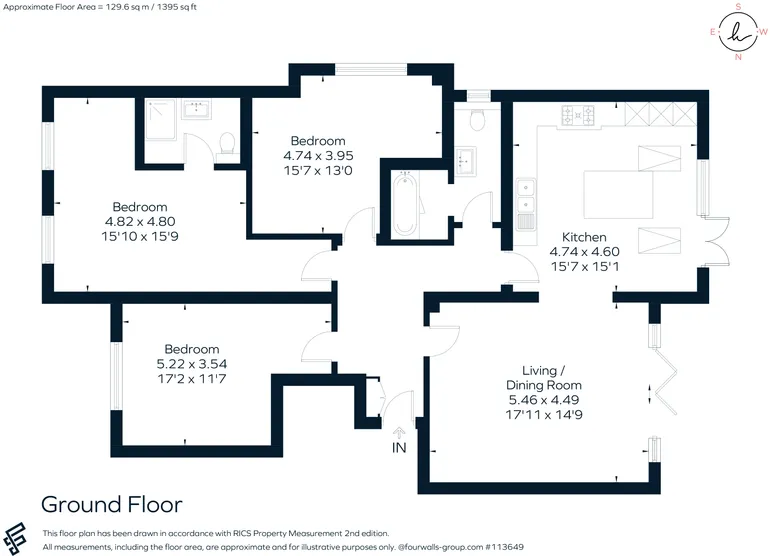 Floorplan 1 for Apartment 1, Aubrey Villas, Welcomes Road, Kenley, CR8