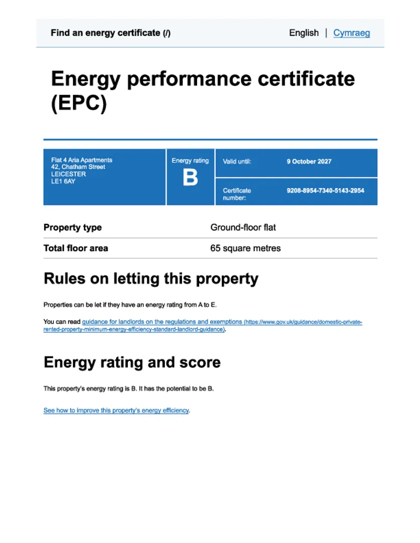 Property EPC Chart