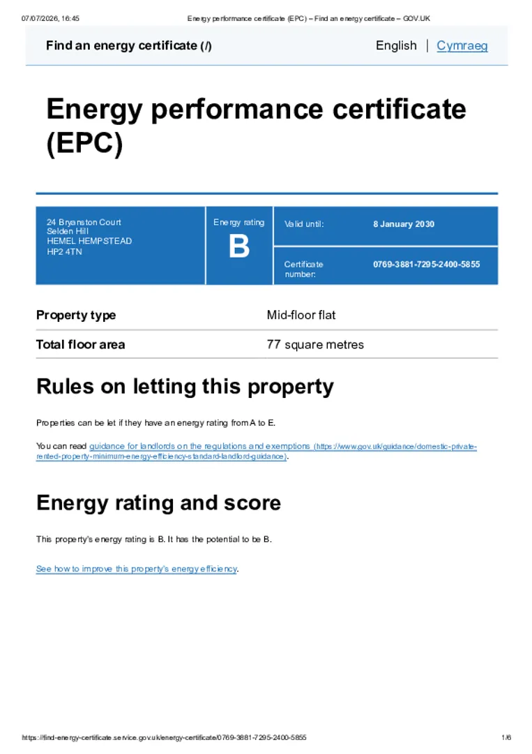 Property EPC Chart