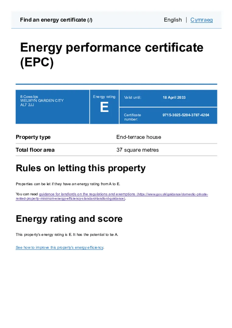 Property EPC Chart