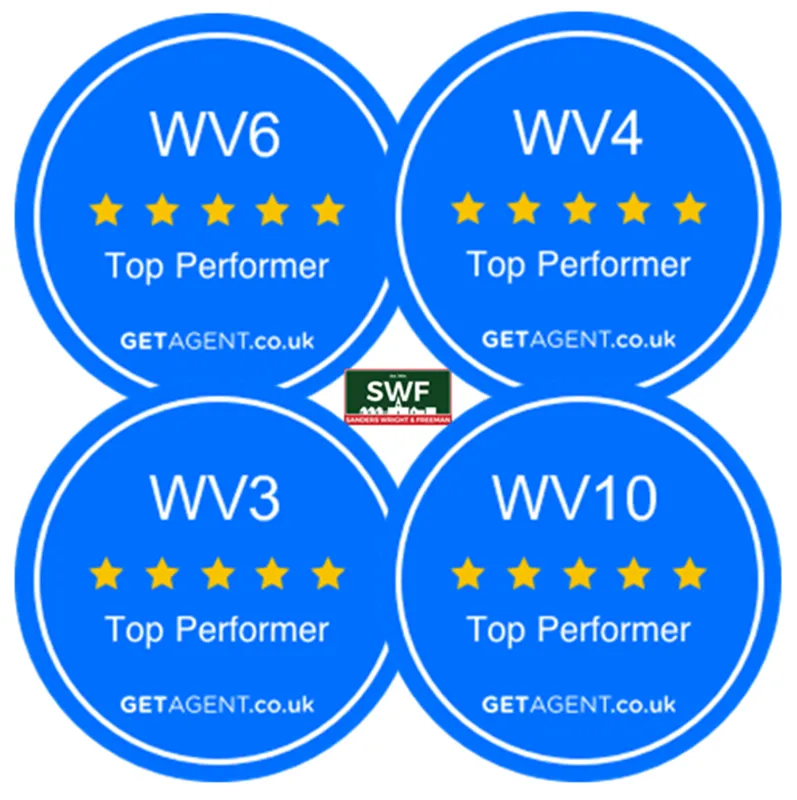 We have been named as one of the top performing agents in 4 popular areas of Wolverhampton!