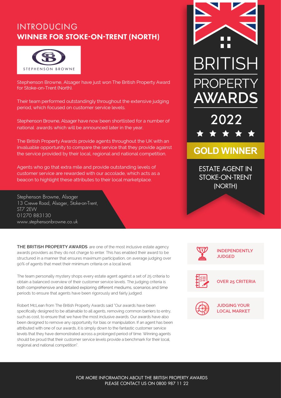 One, two, three.......... Stephenson Browne estate agents in Alsager, Congleton, Crewe